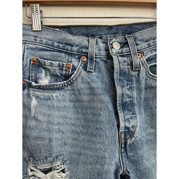 Levi’s 501 Premium Skinny Jeans W/ Big E Women 26x28 Button Fly High Rise - Picture 4 of 12